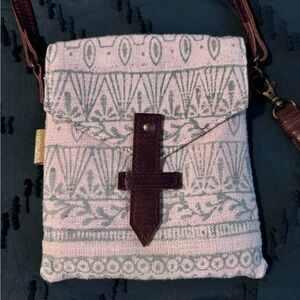 JOYN Teal and Cream Small Crossbody Bag